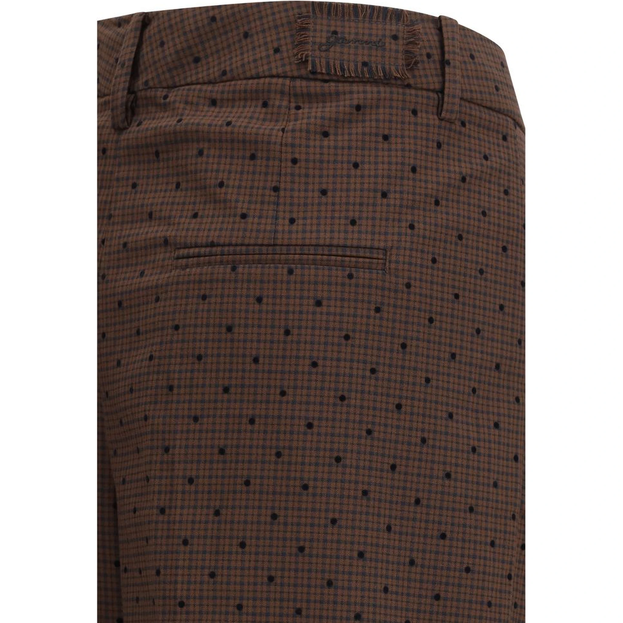 Brown Elastane Casual Pants