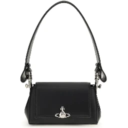 Black Polyurethane Shoulder Bag