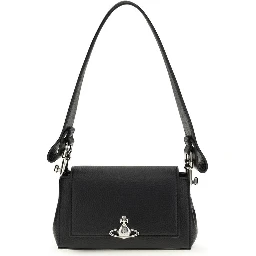 Black Polyurethane Shoulder Bag