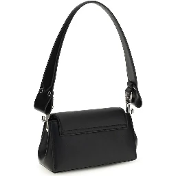 Black Polyurethane Shoulder Bag