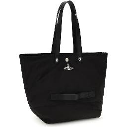 Black Polyester Shoulder Bag