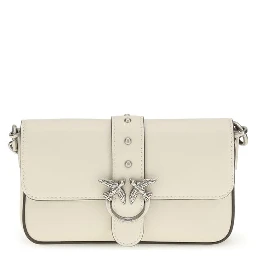 حقيبة كتف بوس توروس من جلد العجل الأبيض