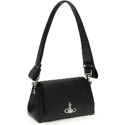 Black Polyurethane Shoulder Bag
