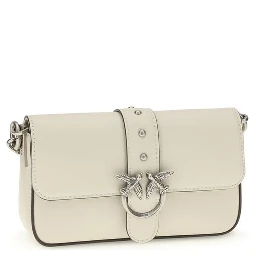 حقيبة كتف بوس توروس من جلد العجل الأبيض