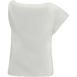 White Cotton Sleeveles T-Shirt