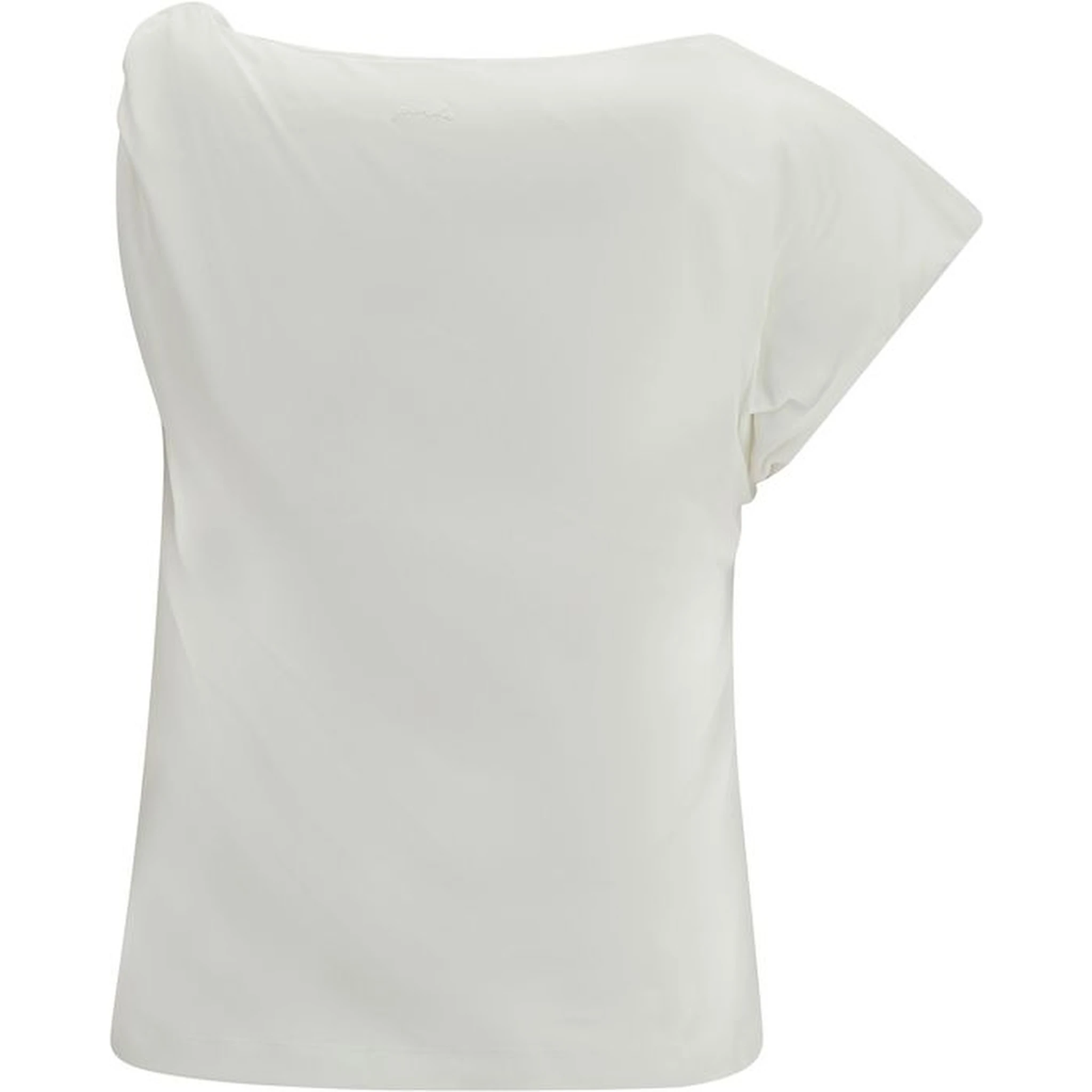 White Cotton Sleeveles T-Shirt