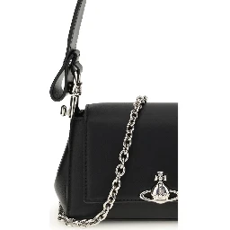 Black Polyurethane Shoulder Bag