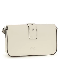 حقيبة كتف بوس توروس من جلد العجل الأبيض