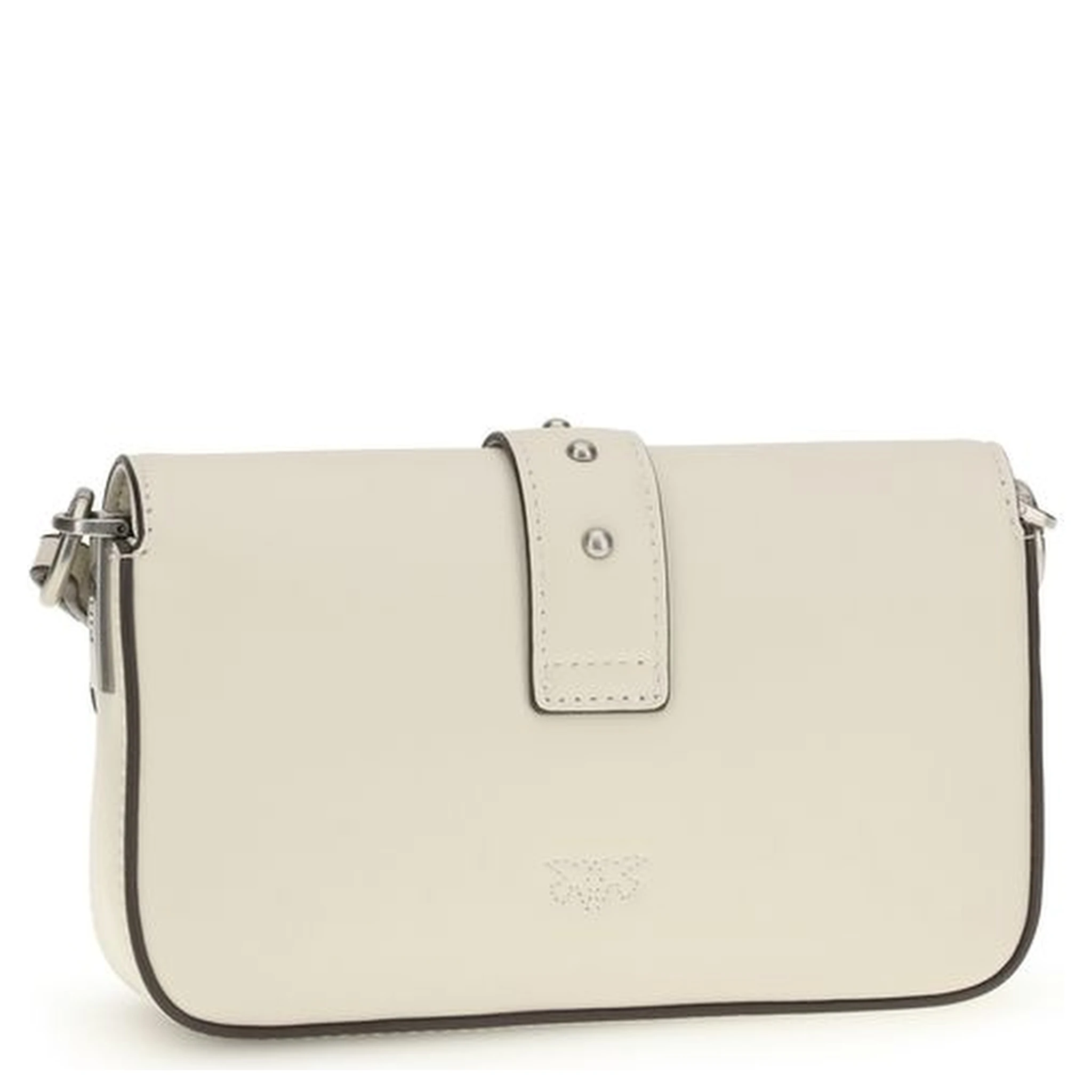 حقيبة كتف بوس توروس من جلد العجل الأبيض