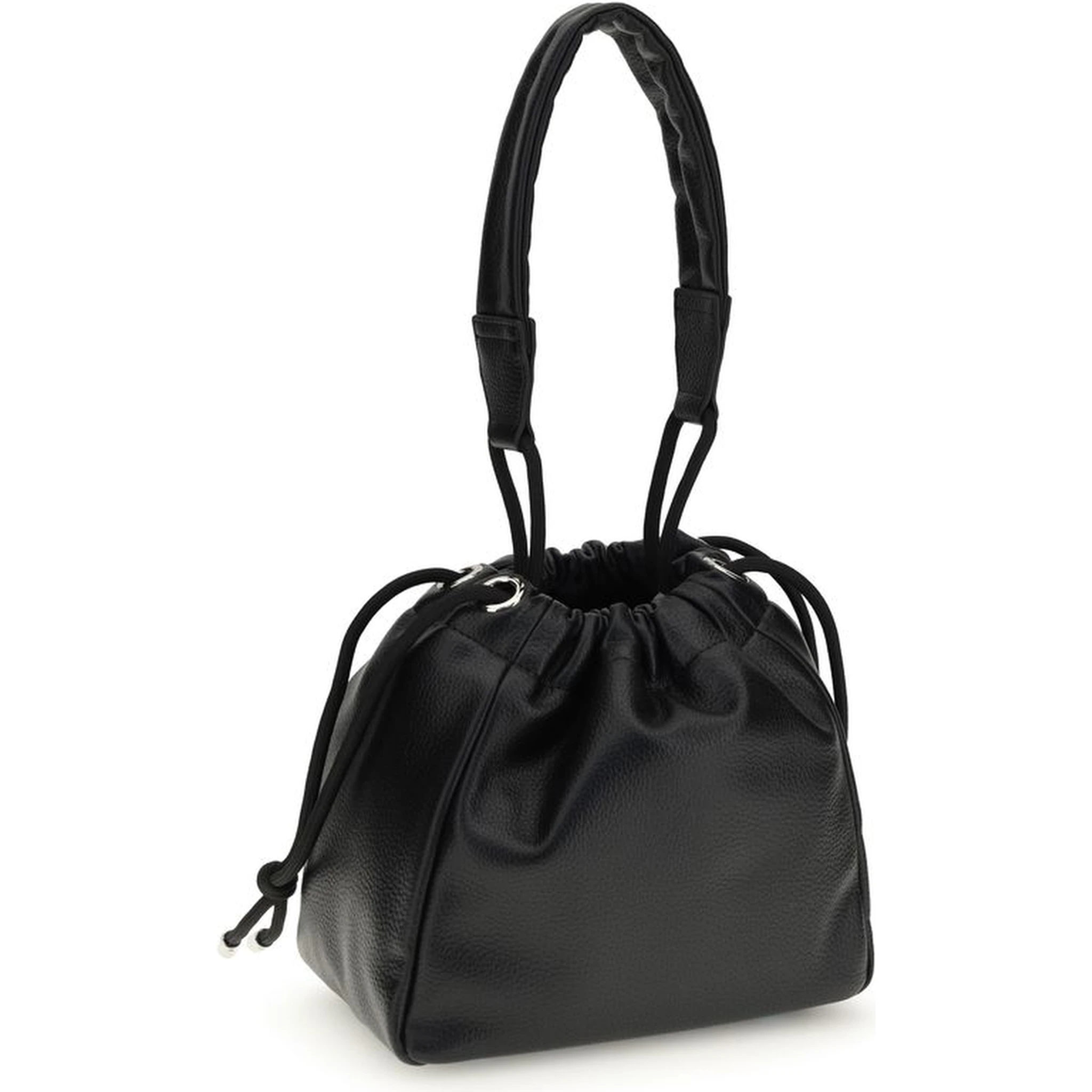 Black Polyurethane Shoulder Bag