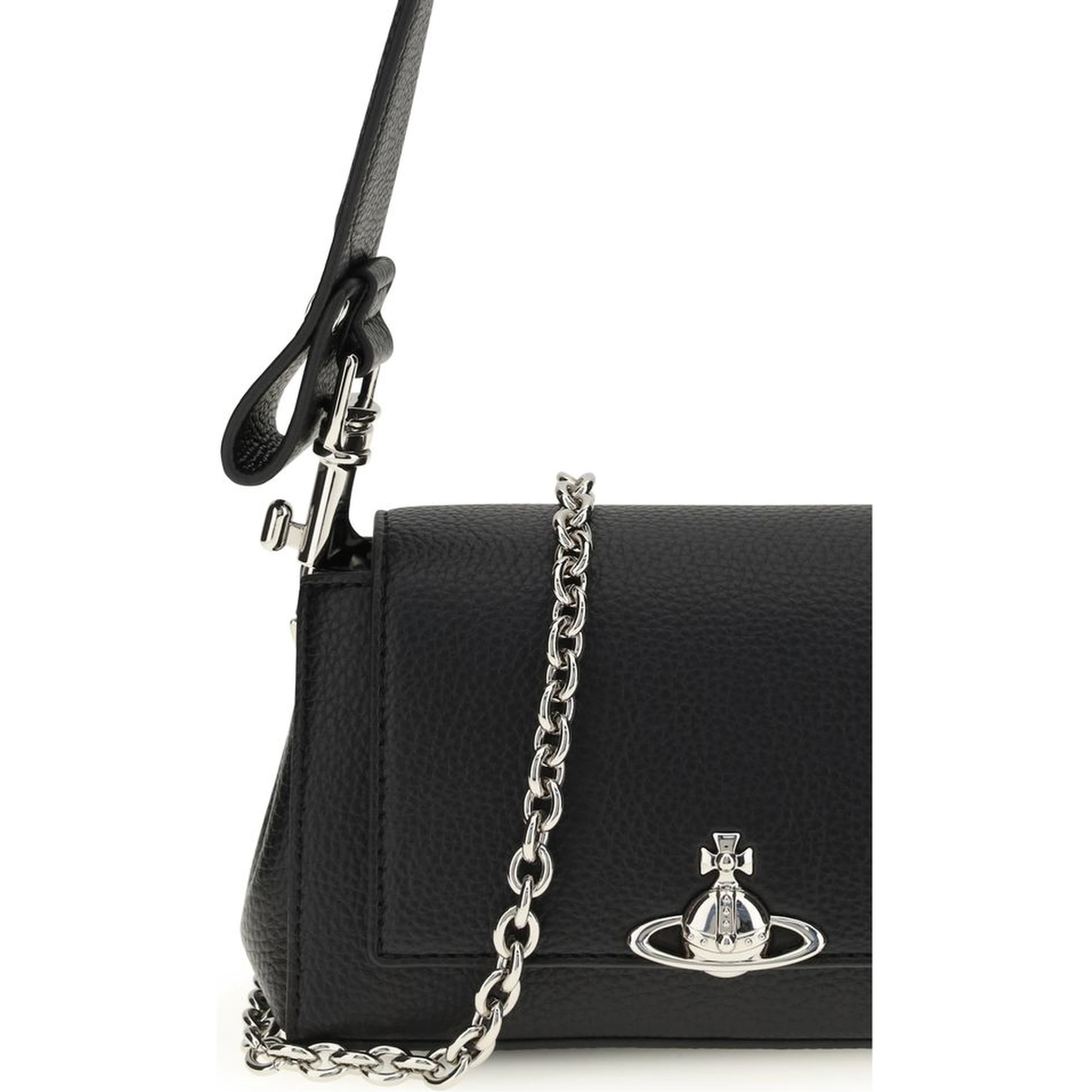 Black Polyurethane Shoulder Bag