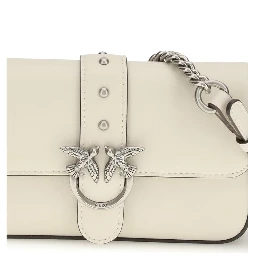 حقيبة كتف بوس توروس من جلد العجل الأبيض