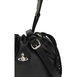 Black Polyurethane Shoulder Bag
