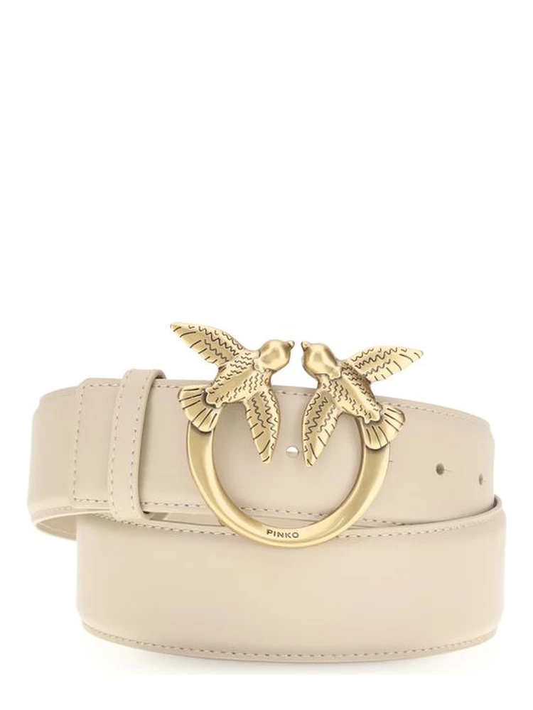 Beige Calf Leather Bos Taurus Regular Belt