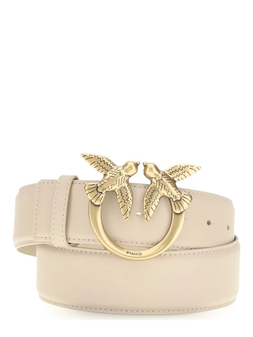 Beige Calf Leather Bos Taurus Regular Belt