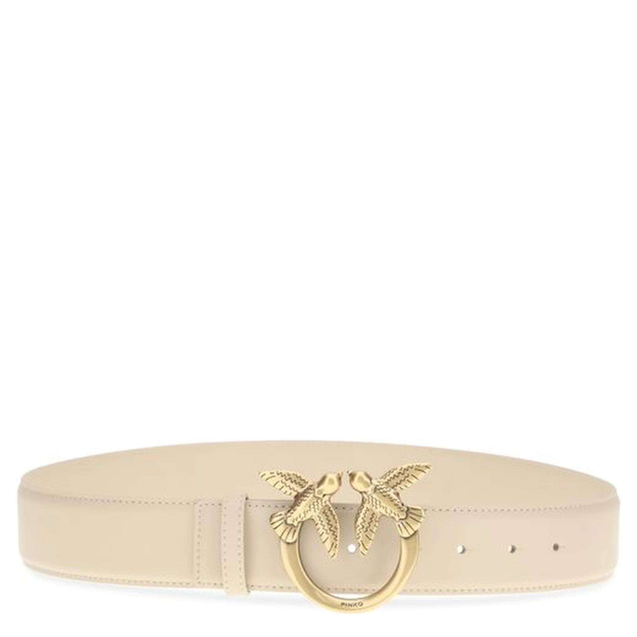 Beige Calf Leather Bos Taurus Regular Belt