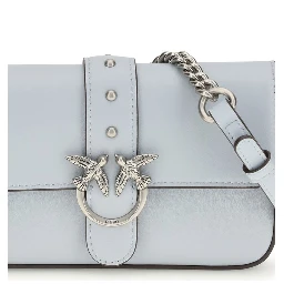 حقيبة كتف بوس توروس من جلد العجل الأزرق