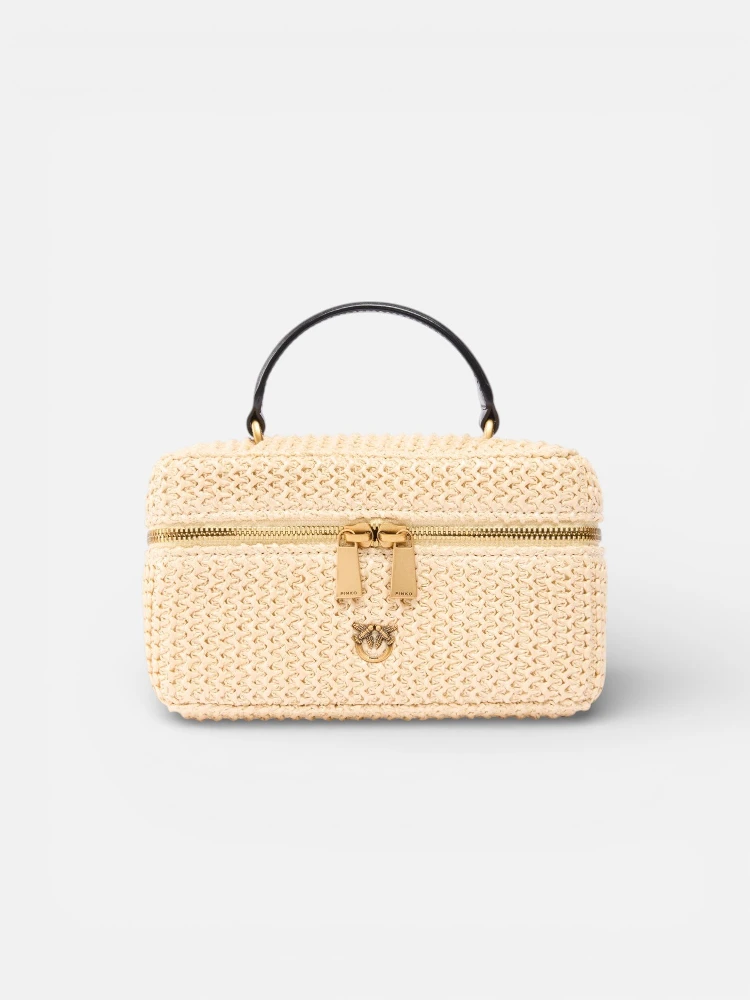 PINKO SOFT MINI RAFIA toiletry bag