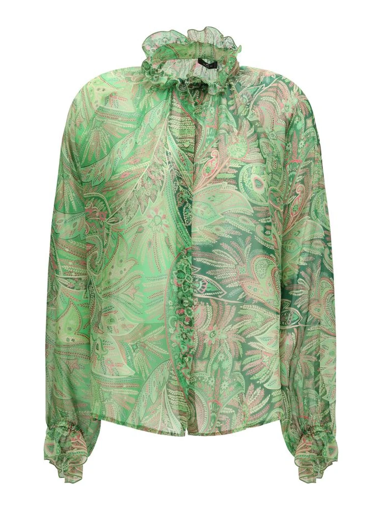 Bicolor Silk Pattern Shirt