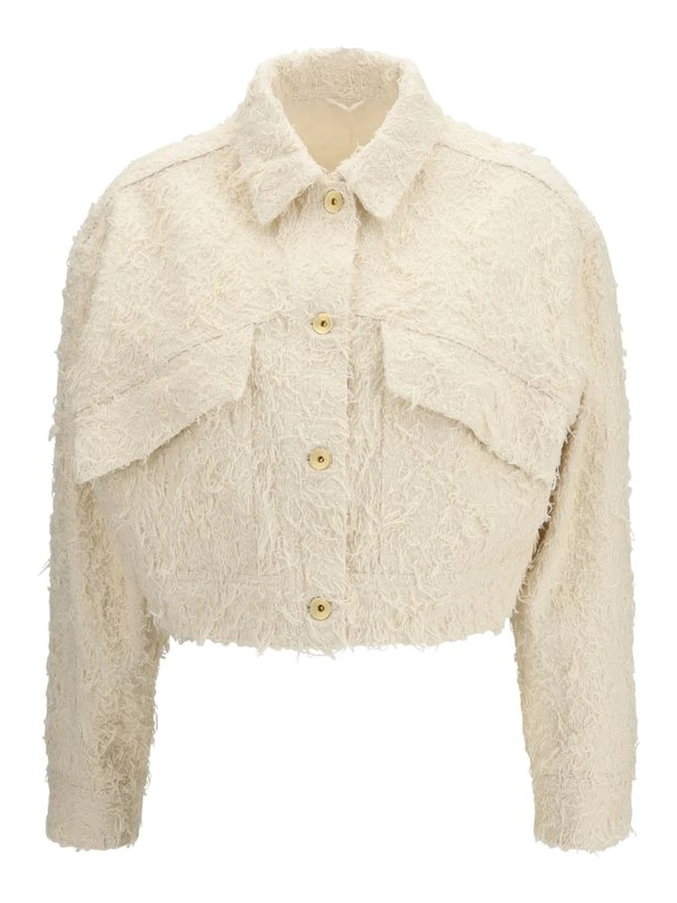 Beige Cotton Denim Jacket