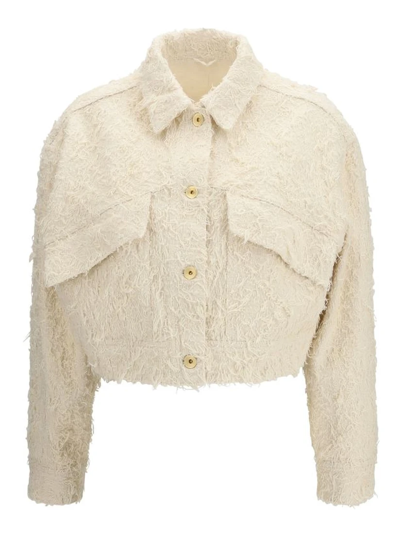 Beige Cotton Denim Jacket