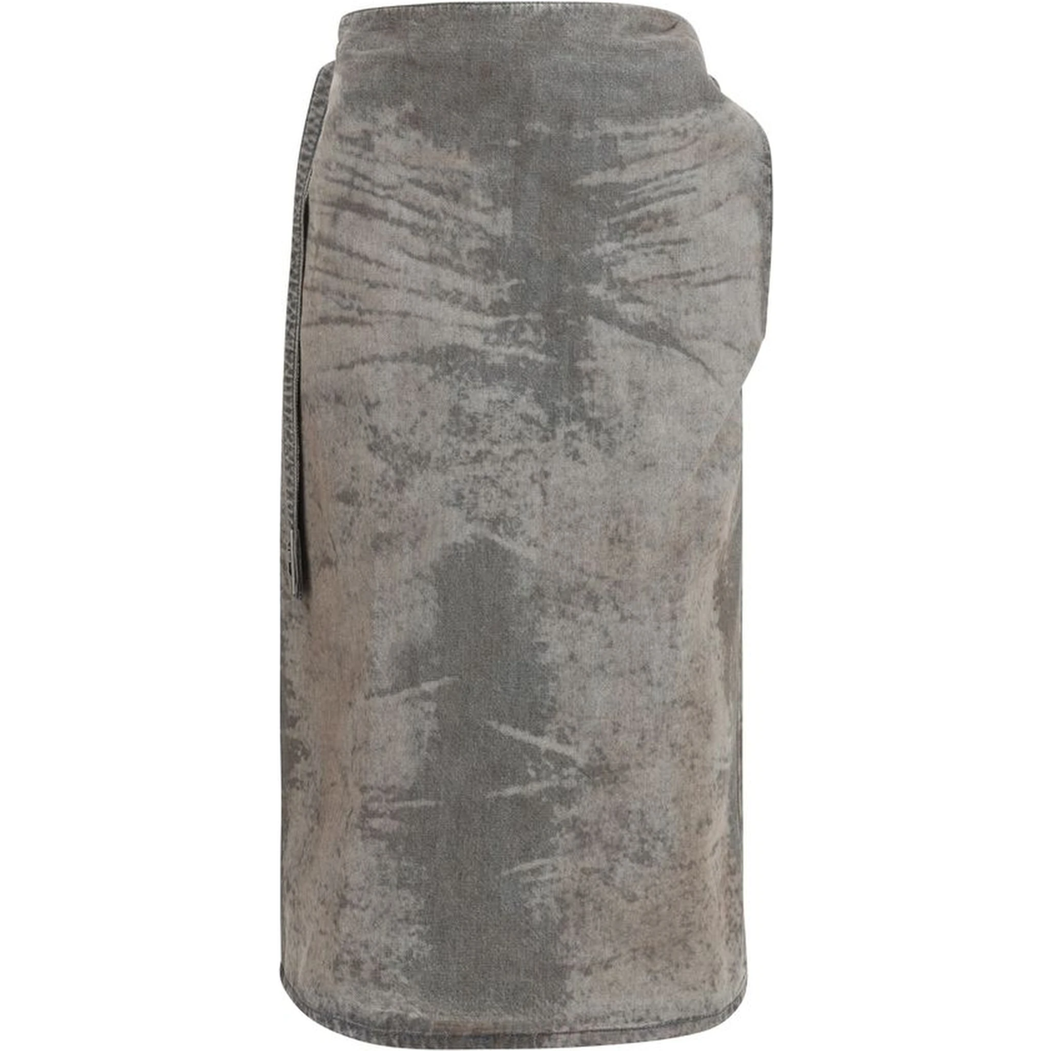 Gray Lyocell Midi Skirt