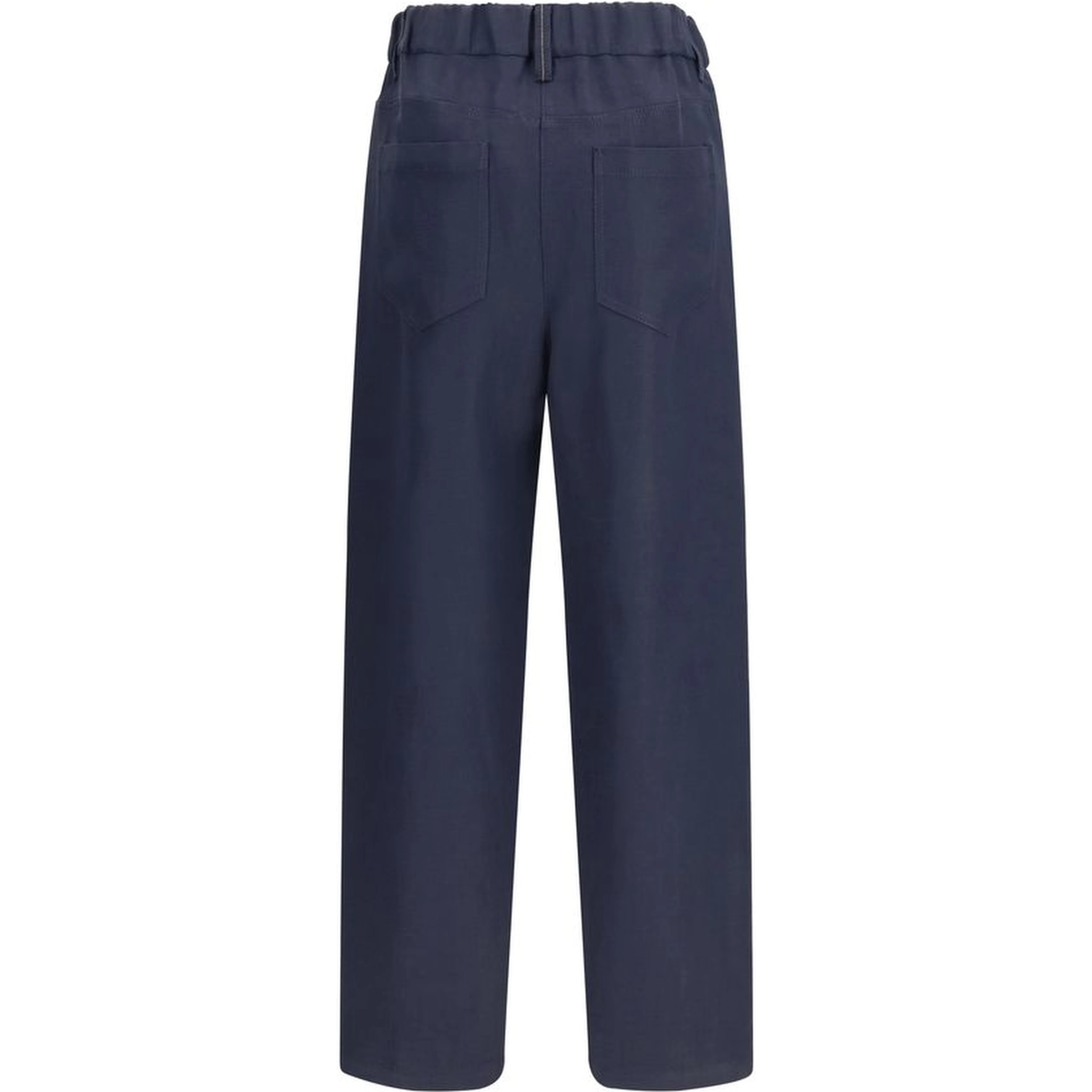 Blue Viscose Casual Pants