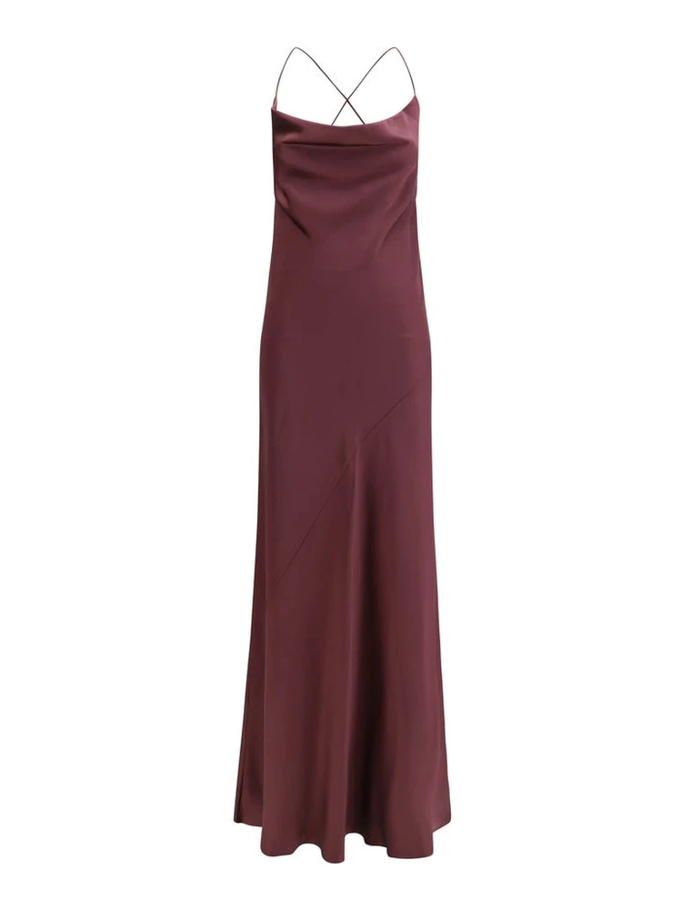 Bordeaux Marabou Casual Dress
