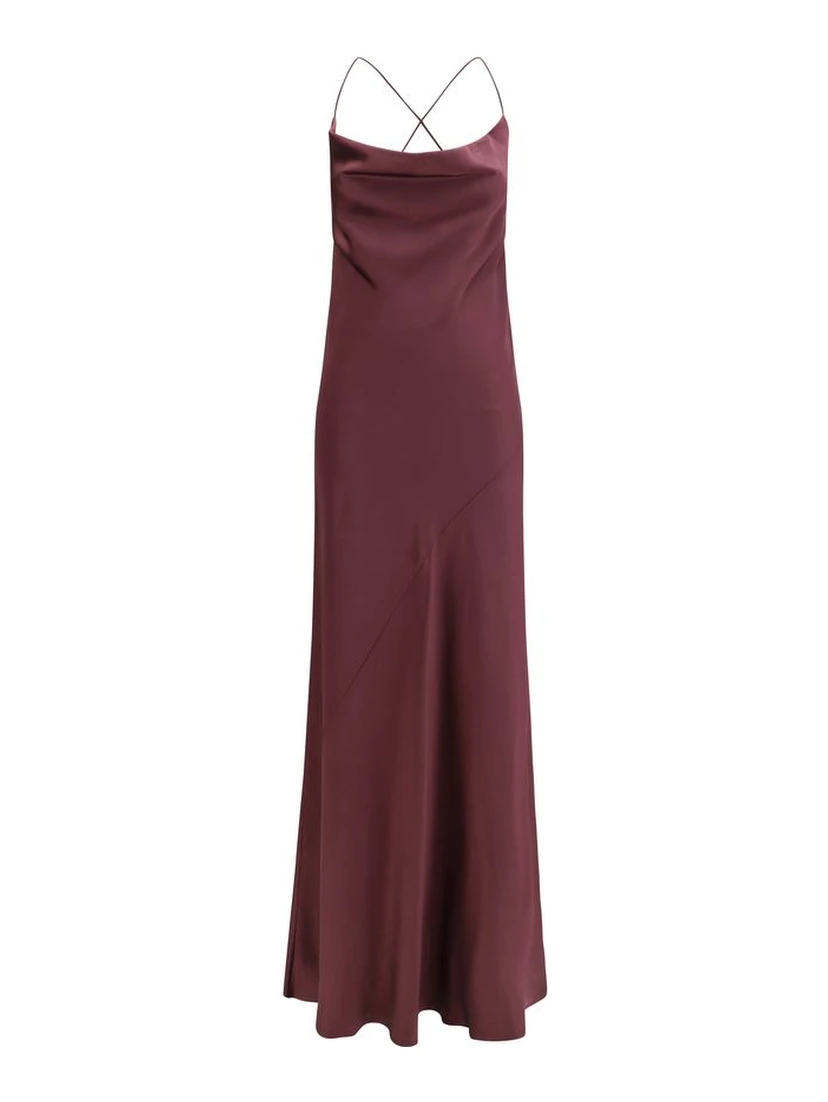 Bordeaux Marabou Casual Dress