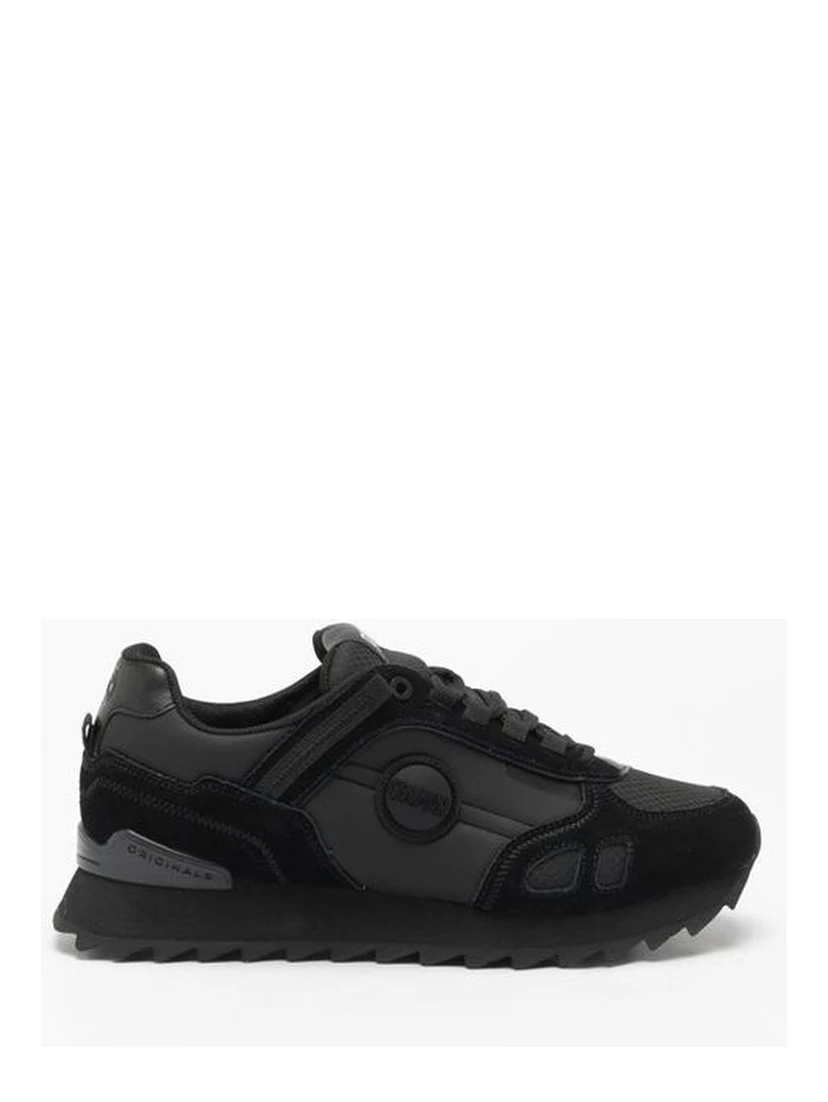 Black Leather Athletic Sneakers