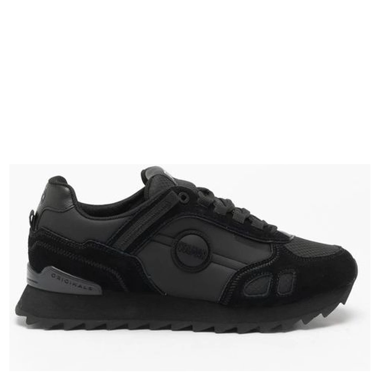 Black Leather Athletic Sneakers