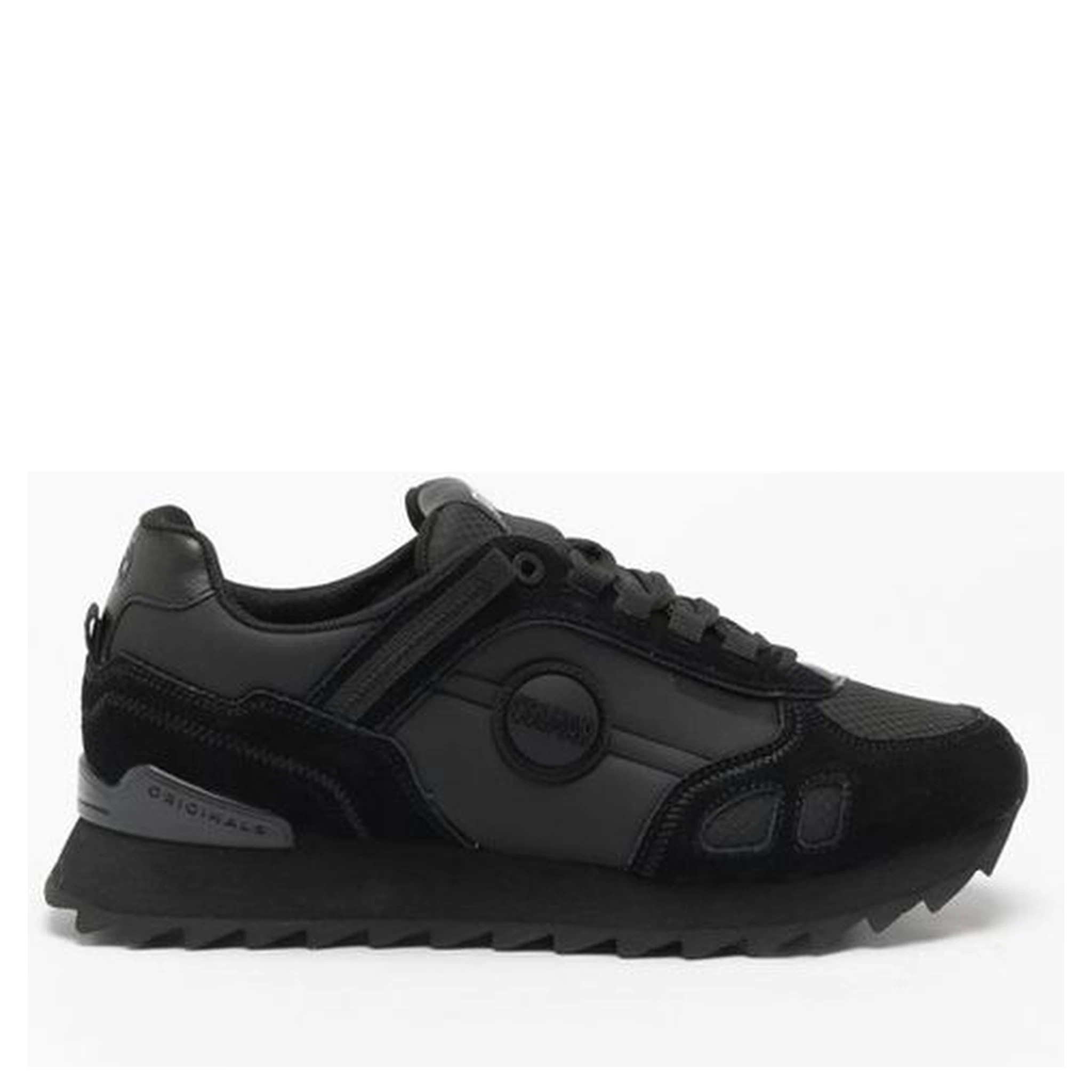 Black Leather Athletic Sneakers