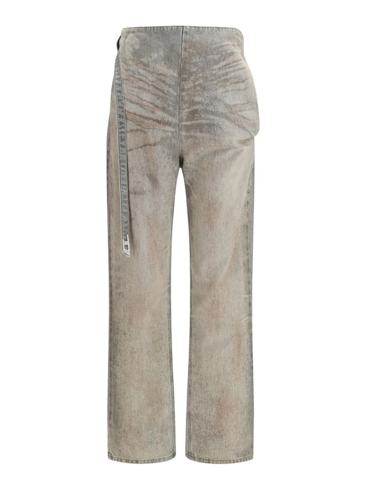 Gray Cotton Slim Fit Jeans