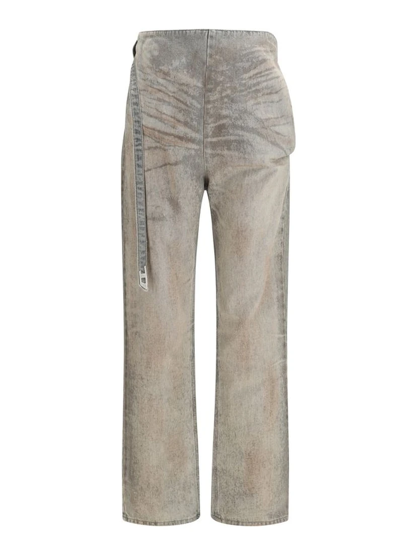 Gray Cotton Slim Fit Jeans