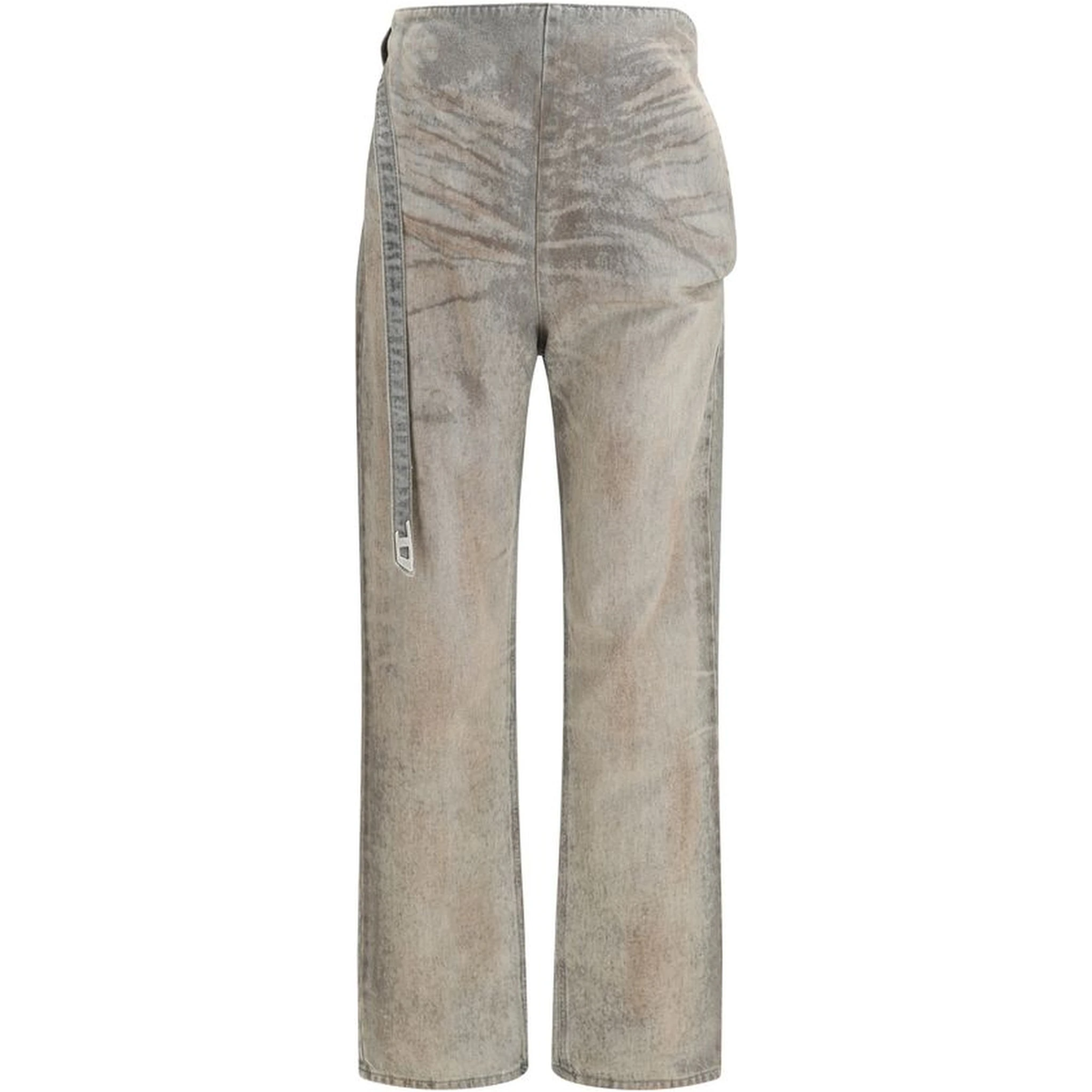 Gray Cotton Slim Fit Jeans