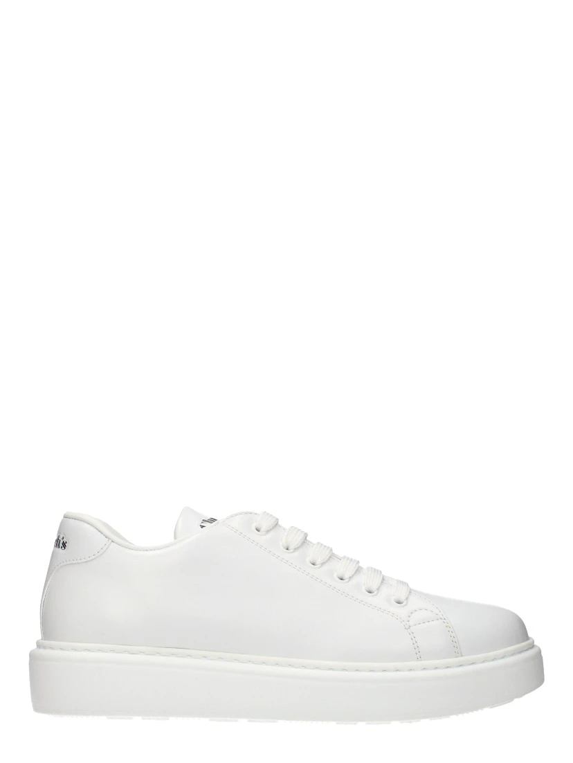 White Leather Low Top Sneakers