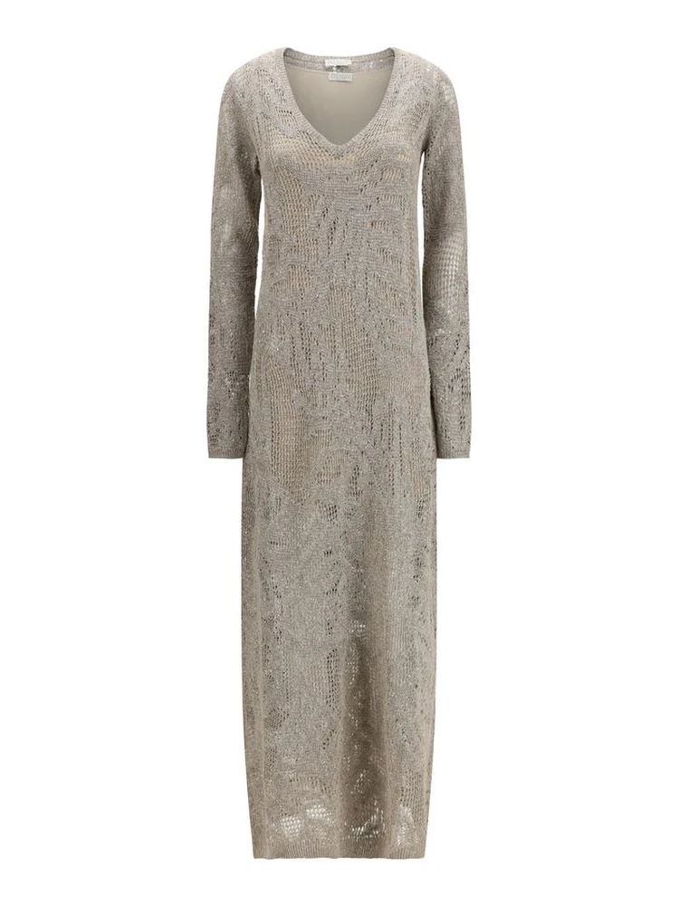 Beige Linen Casual Dress