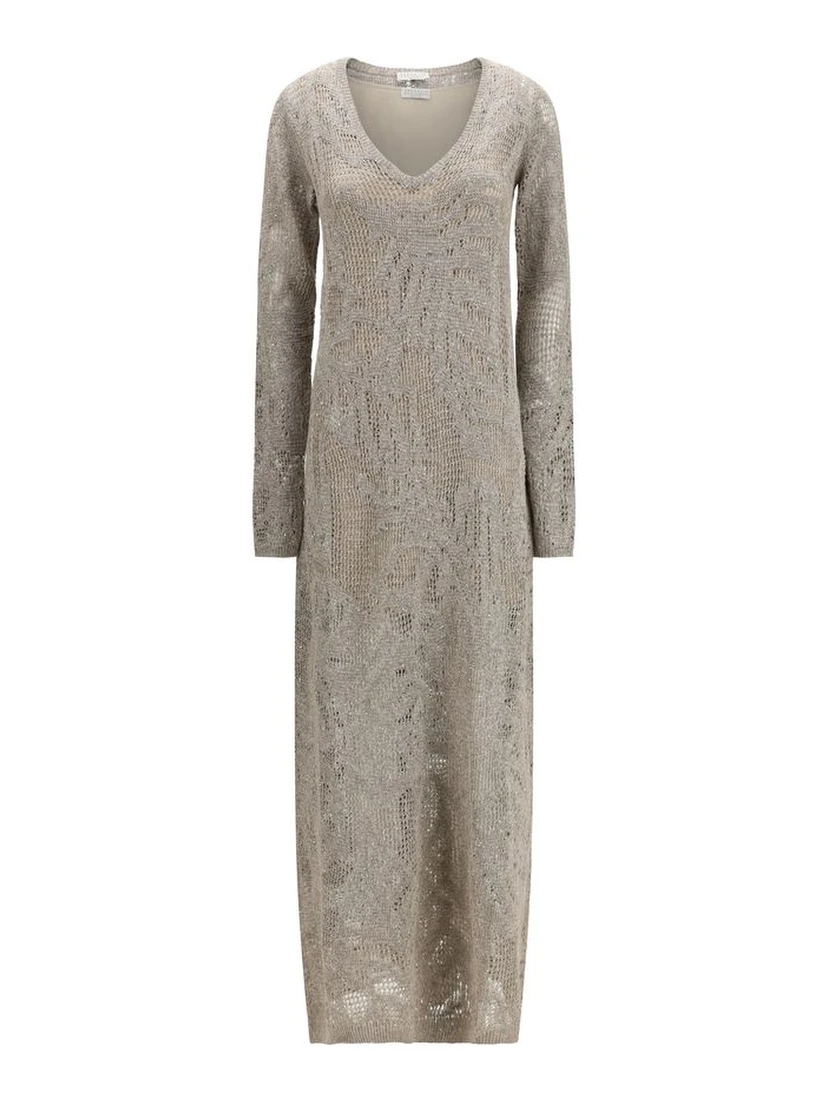 Beige Linen Casual Dress