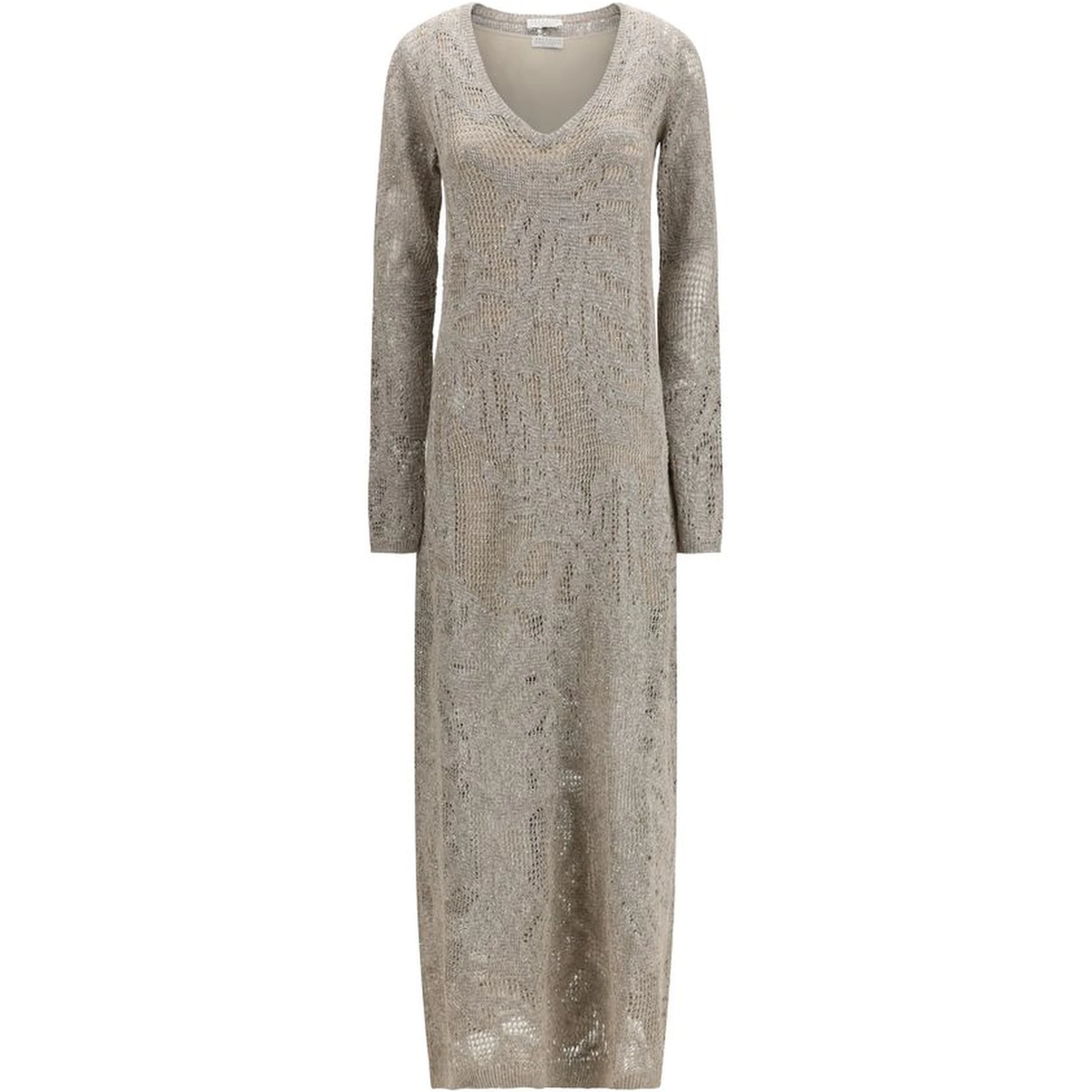 Beige Linen Casual Dress