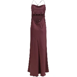 Bordeaux Marabou Casual Dress