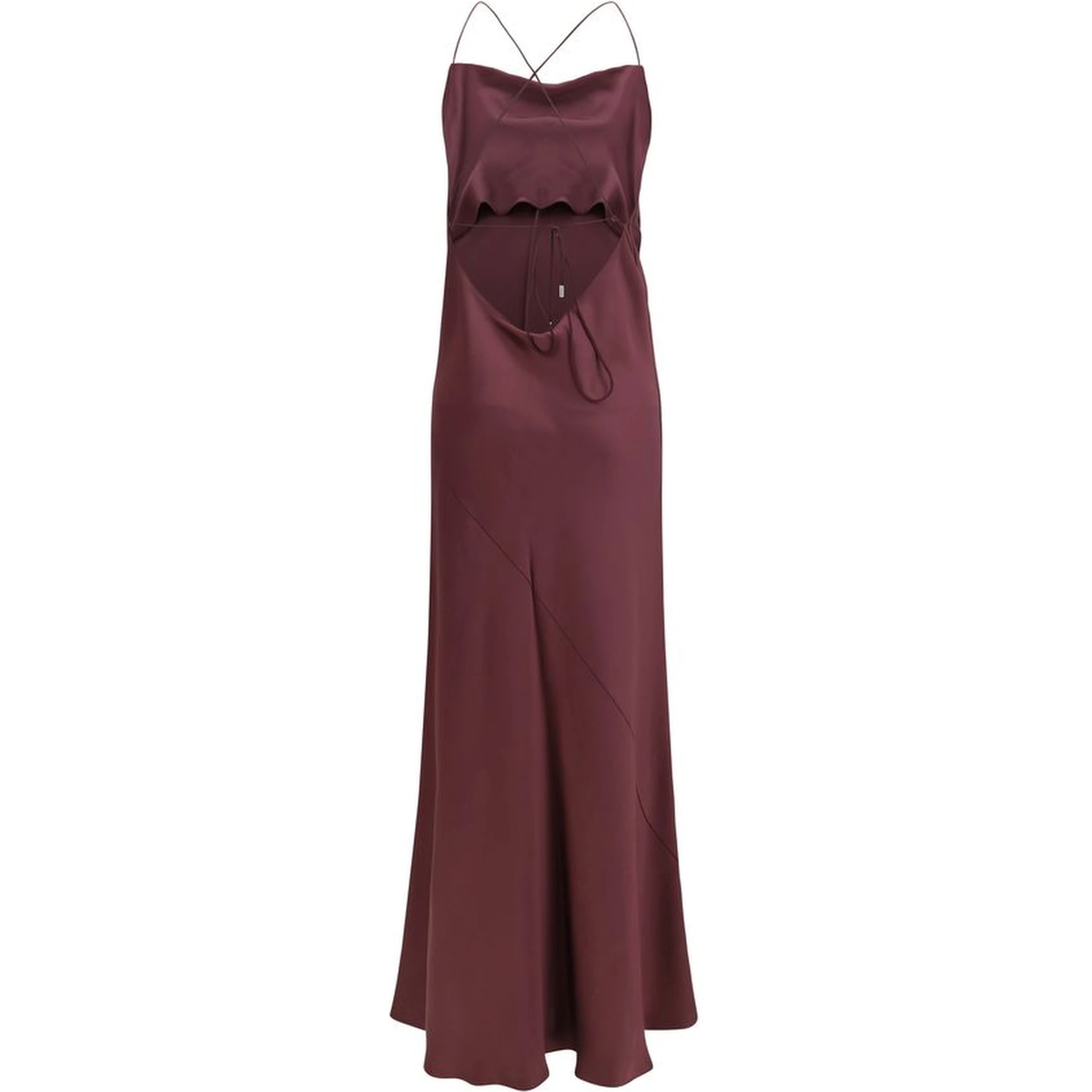 Bordeaux Marabou Casual Dress