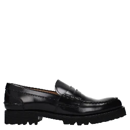 Black Leather Slip-On Loafers