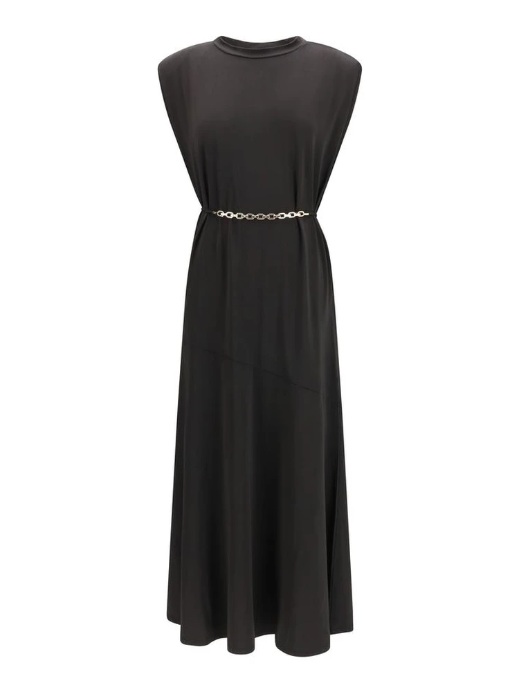 Black Acetate Casual Dress