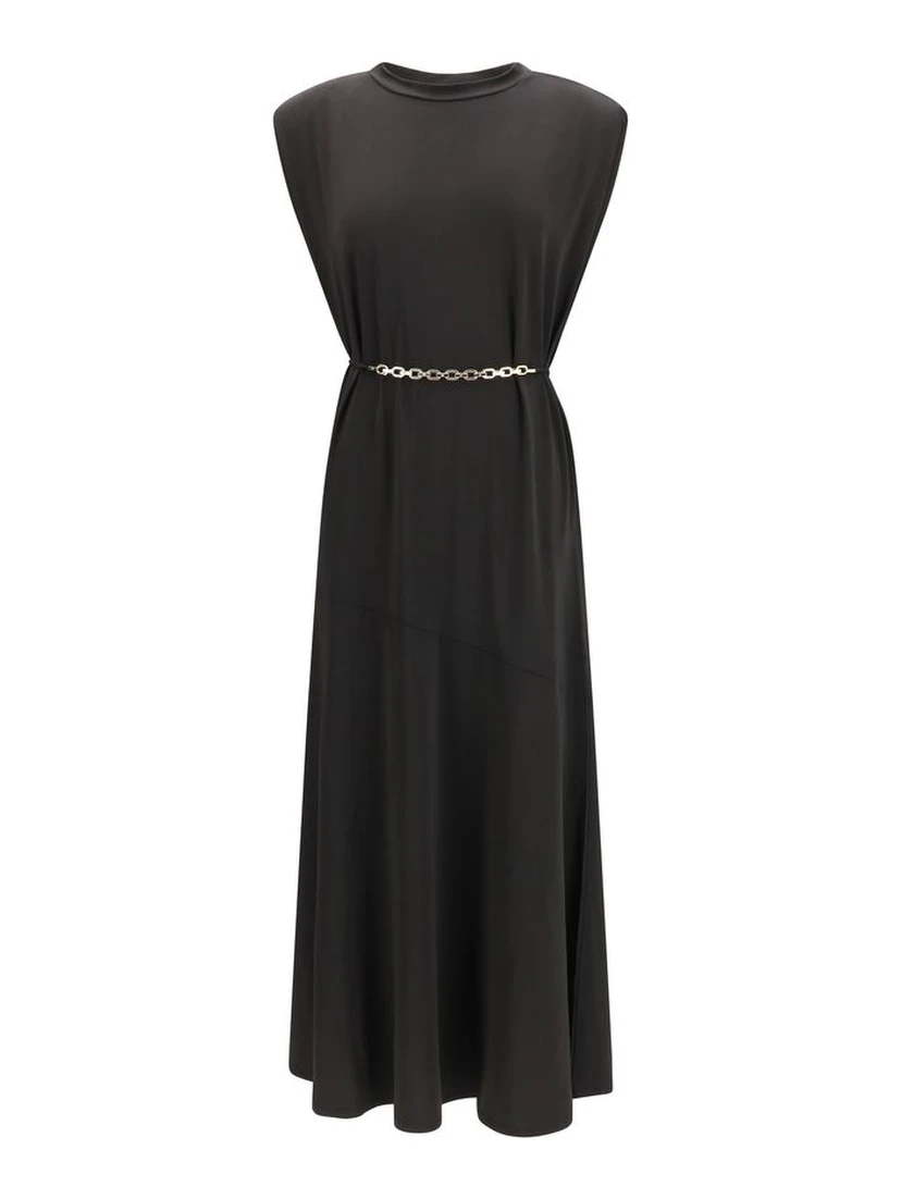 Black Acetate Casual Dress