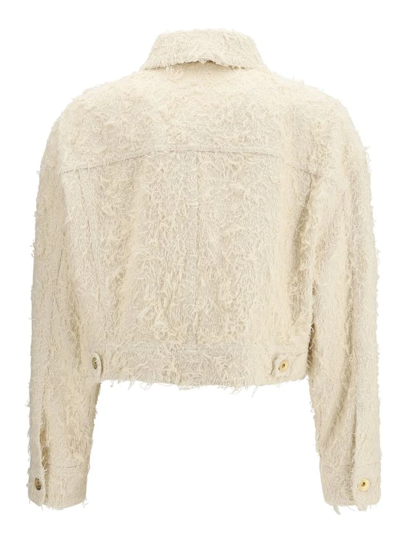 Beige Cotton Denim Jacket
