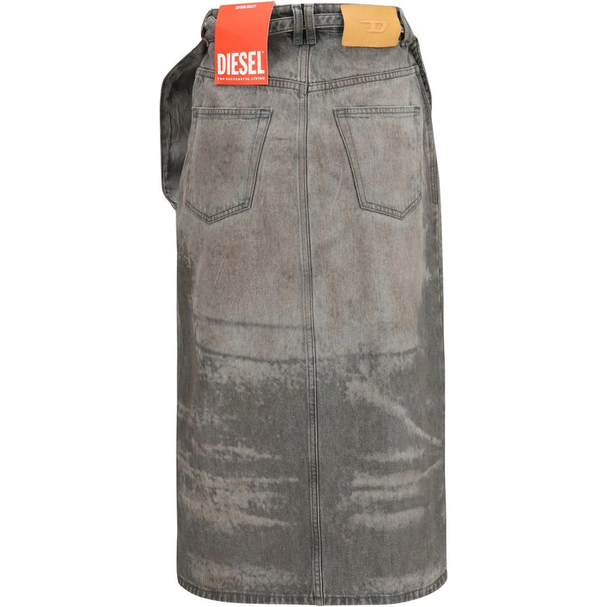 Gray Lyocell Midi Skirt