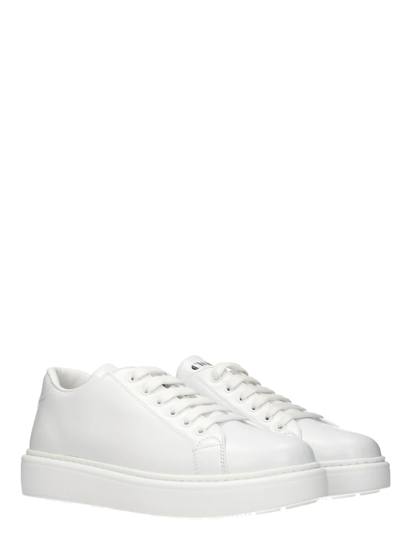 White Leather Low Top Sneakers