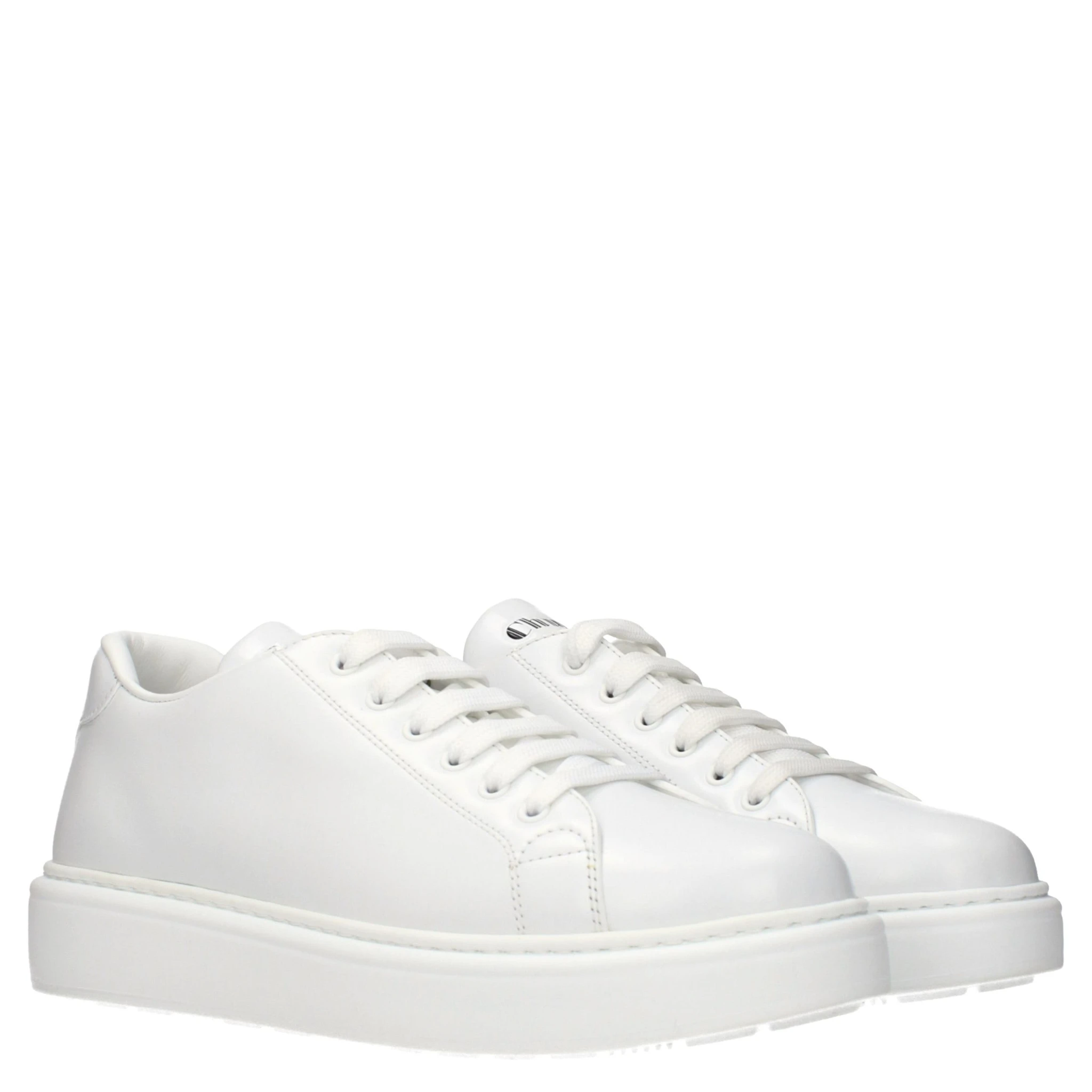 White Leather Low Top Sneakers
