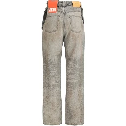 Gray Cotton Slim Fit Jeans