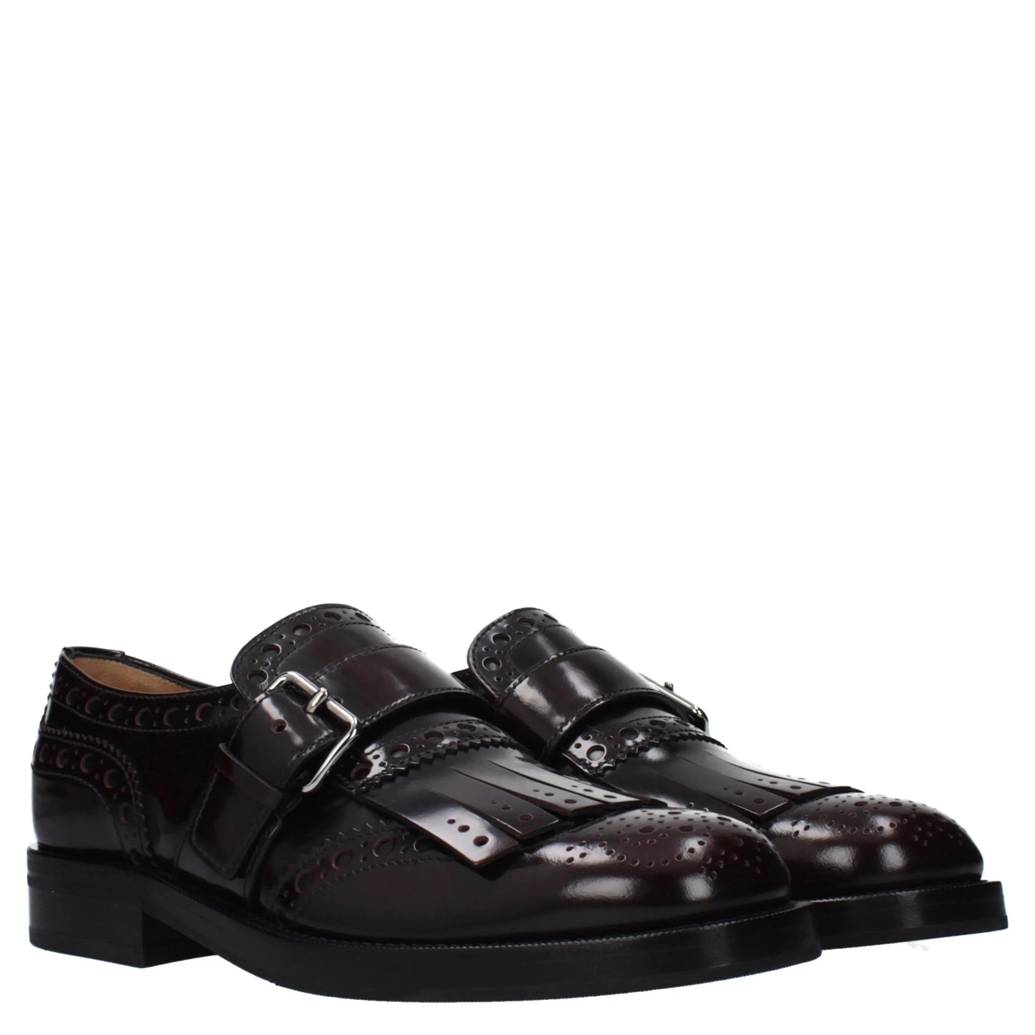 Red Leather Slip-On Loafers